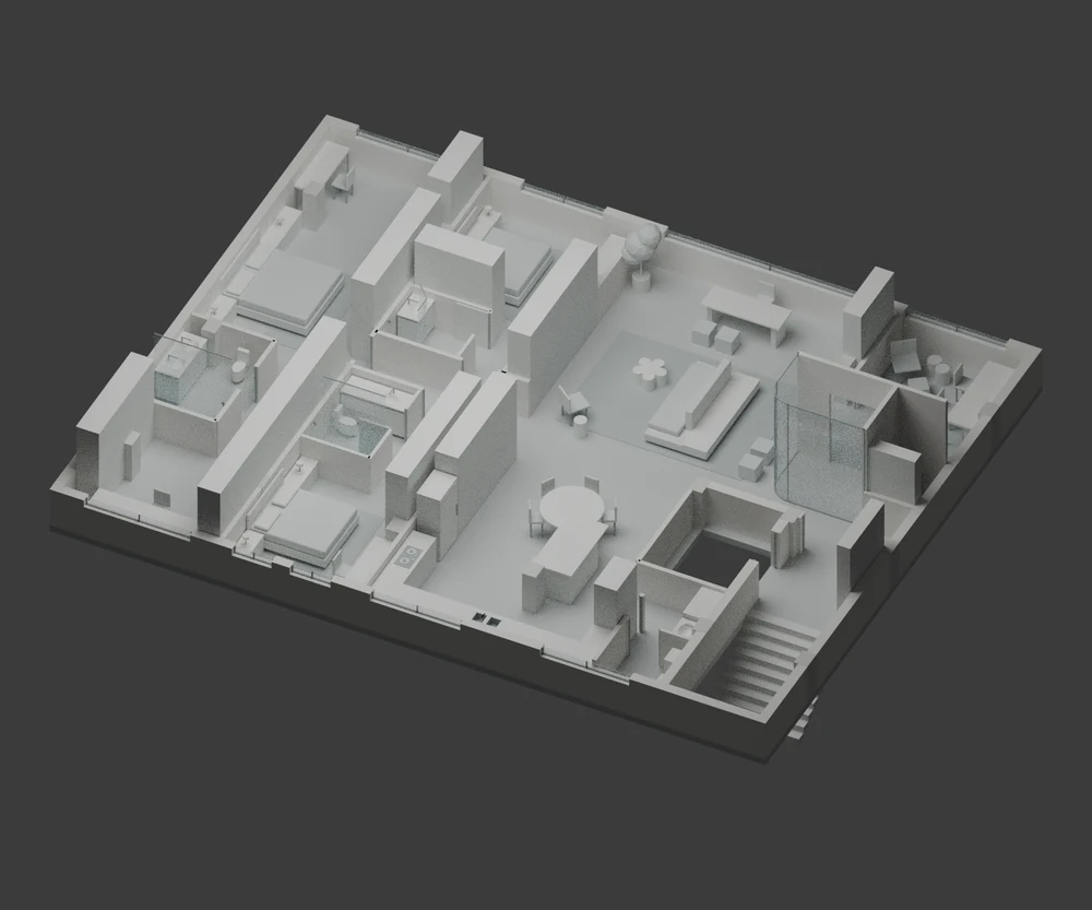 前洪平面布置图 v2 空间模型